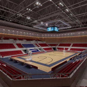 现代篮球场3D模型下载